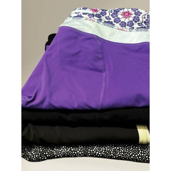 Lululemon Crop Leggings Bundle - Size 6- 4 Pairs Groove Run Inspire Mesh Floral - Picture 1 of 10